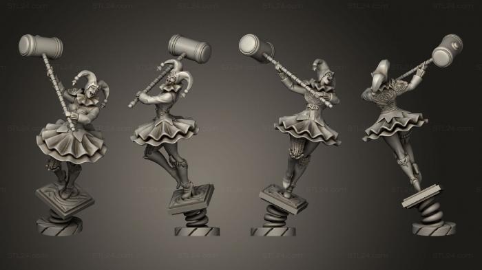 Figurines heroes, monsters and demons (Harlequin Mad Girl Hammer v 3, STKM_5840) 3D models for cnc