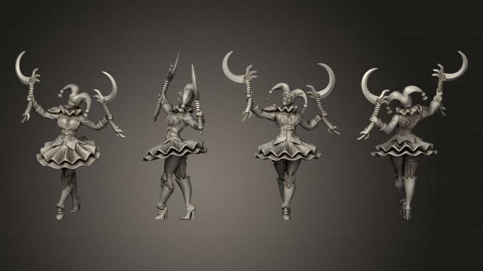 Статуэтки герои, монстры и демоны (Безумная Девушка-Арлекин, STKM_5842) 3D модель для ЧПУ станка