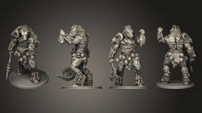 Figurines heroes, monsters and demons (Headhunter Minotaur, STKM_5877) 3D models for cnc