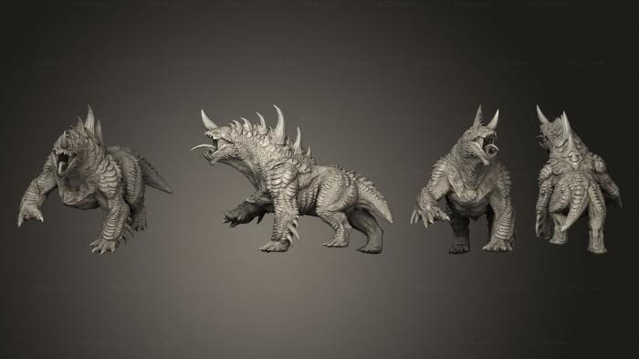 Figurines heroes, monsters and demons (Heaven and Hell Stygian Guardhound Roar Full, STKM_5895) 3D models for cnc