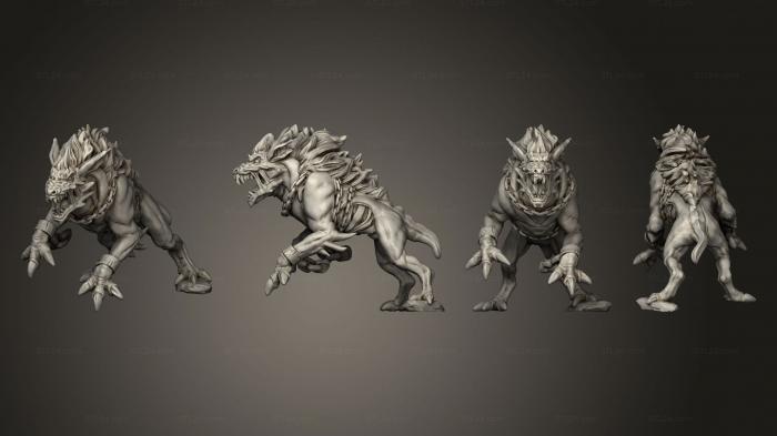 Figurines heroes, monsters and demons (Hell Hound 1, STKM_5908) 3D models for cnc