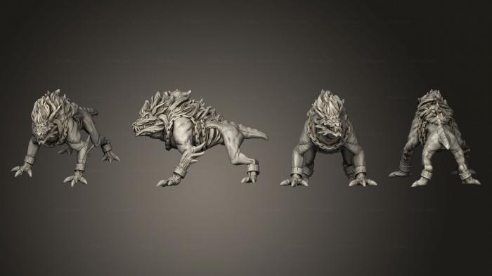 Figurines heroes, monsters and demons (Hell Hound 2, STKM_5909) 3D models for cnc