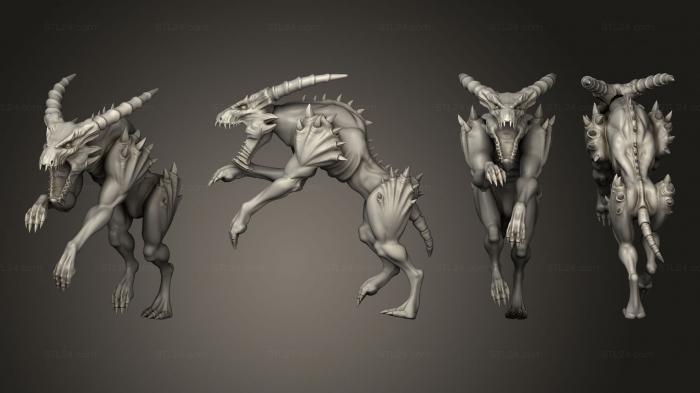 Figurines heroes, monsters and demons (hellhound 18, STKM_5939) 3D models for cnc