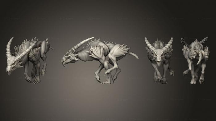 Figurines heroes, monsters and demons (hellhound 19, STKM_5940) 3D models for cnc