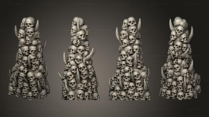 Статуэтки герои, монстры и демоны (Барьер черепа адского ландшафта 3 против 2, STKM_5943) 3D модель для ЧПУ станка