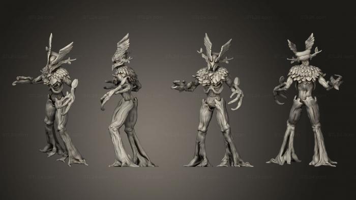 Статуэтки герои, монстры и демоны (Высшие Эльфы - Карлики, Чертово Существо А, STKM_5961) 3D модель для ЧПУ станка