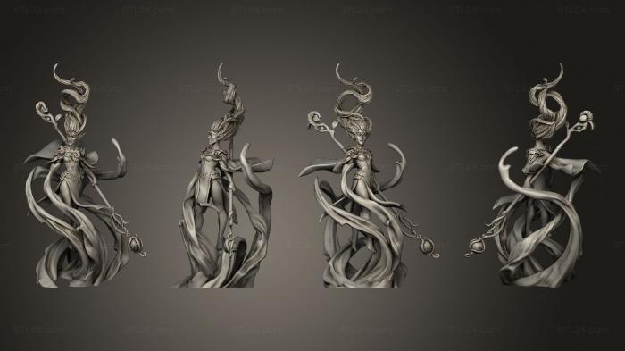 Статуэтки герои, монстры и демоны (Высокорожденные Эльфы - Заклинатели Воды, STKM_5963) 3D модель для ЧПУ станка