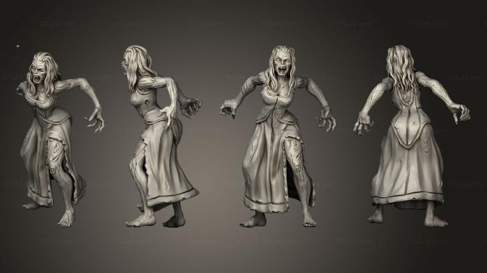Статуэтки герои, монстры и демоны (Орда Женщин-Зомби 01, STKM_6012) 3D модель для ЧПУ станка