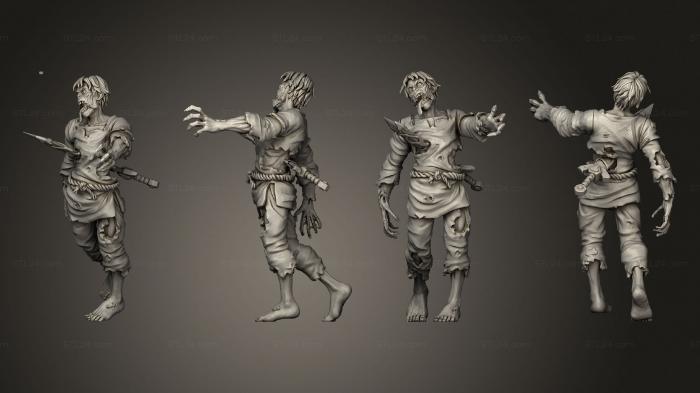 Статуэтки герои, монстры и демоны (Орда Женщин-Зомби 02, STKM_6013) 3D модель для ЧПУ станка