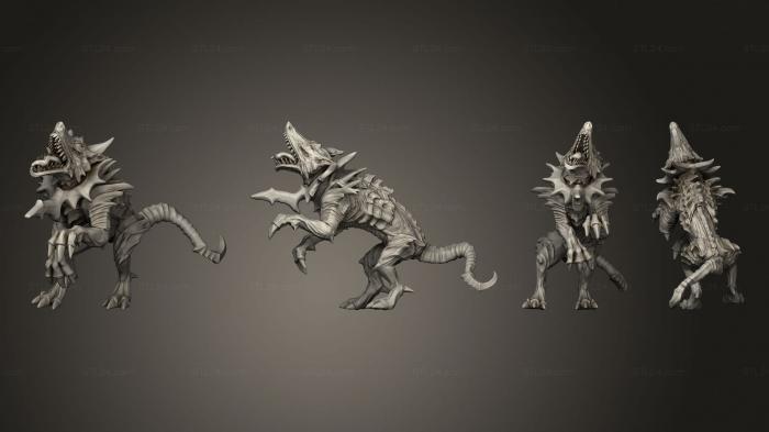 Figurines heroes, monsters and demons (hounds of the wormhole hound 5, STKM_6050) 3D models for cnc