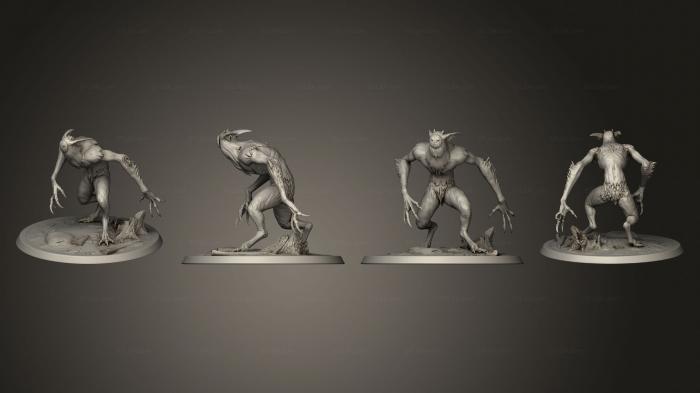Статуэтки герои, монстры и демоны (Бой с Ревуном Завершен, STKM_6062) 3D модель для ЧПУ станка