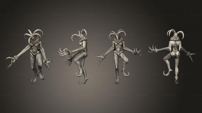 Статуэтки герои, монстры и демоны (Безумие Низшего Демона 1123, STKM_6166) 3D модель для ЧПУ станка