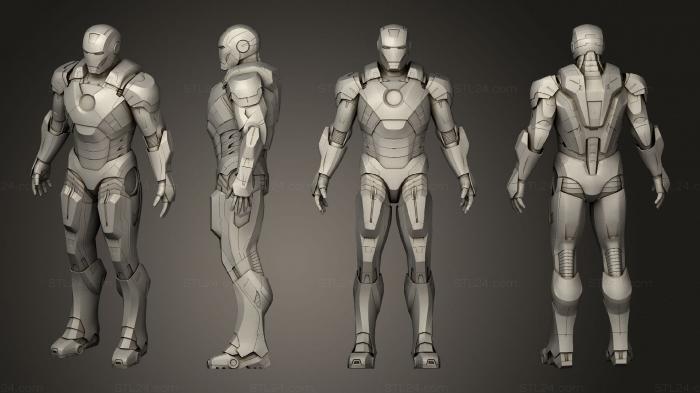 Figurines heroes, monsters and demons (Iron Man Armor Mark 07 mk 7, STKM_6196) 3D models for cnc
