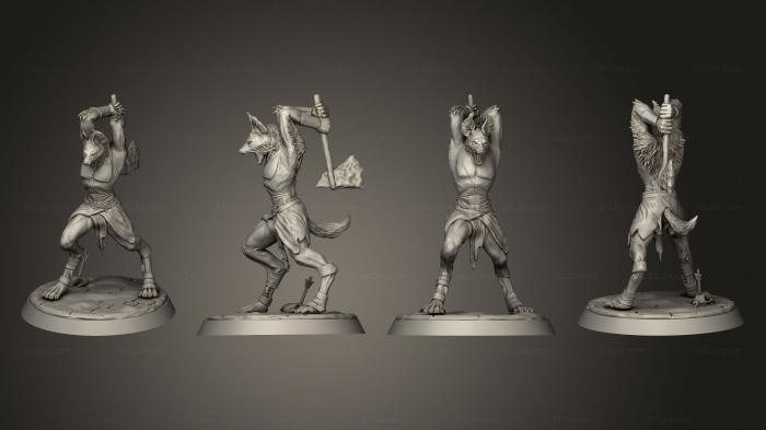 Статуэтки герои, монстры и демоны (Топор Шакала был, STKM_6220) 3D модель для ЧПУ станка