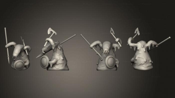 Статуэтки герои, монстры и демоны (Джеллоидный Воин, STKM_6236) 3D модель для ЧПУ станка