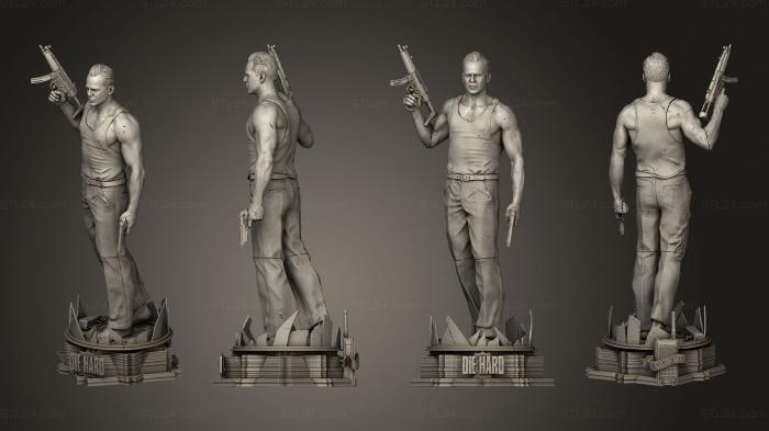 Статуэтки герои, монстры и демоны (Статуя Джона Макклейна, STKM_6244) 3D модель для ЧПУ станка