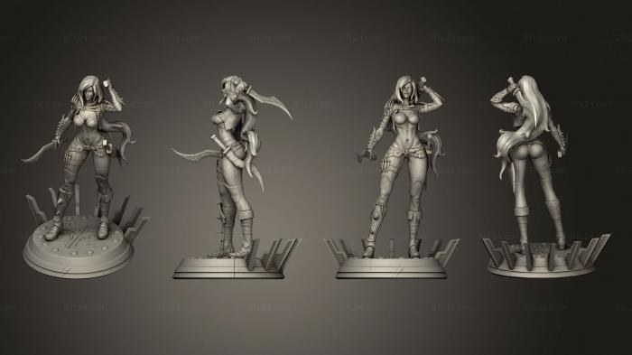 Статуэтки герои, монстры и демоны (Катарина из league of legends, STKM_6297) 3D модель для ЧПУ станка