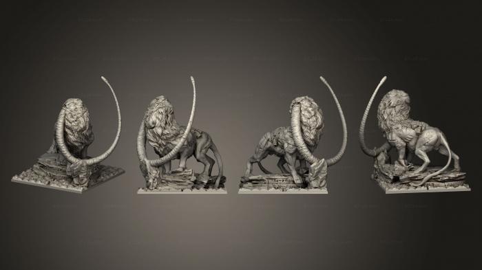 Figurines heroes, monsters and demons (Kingdom Death Expansion Terrain LG Lion Statue 1, STKM_6334) 3D models for cnc