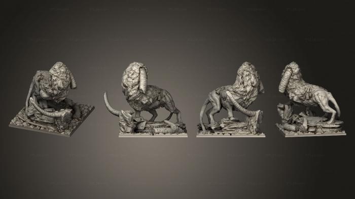 Figurines heroes, monsters and demons (Kingdom Death Expansion Terrain LG Lion Statue 2, STKM_6335) 3D models for cnc