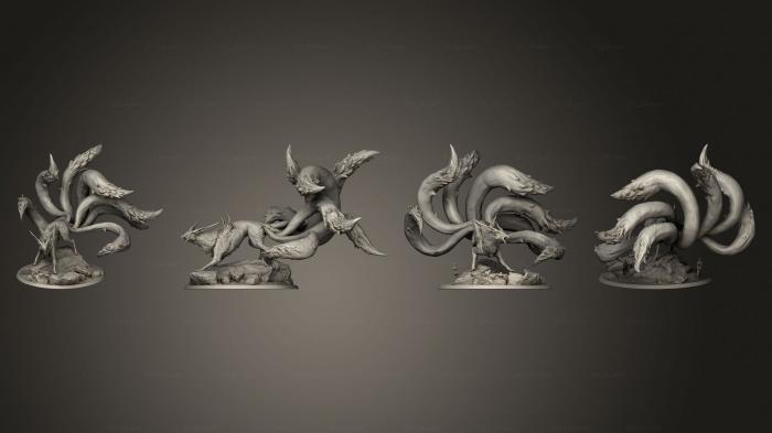 Статуэтки герои, монстры и демоны (Мать Кицунэ Завершена, STKM_6345) 3D модель для ЧПУ станка