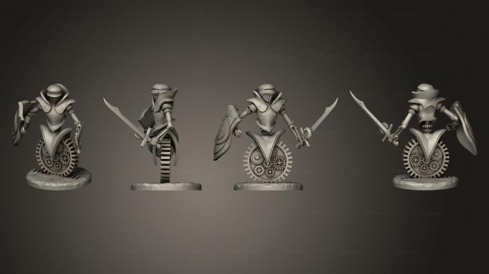 Figurines heroes, monsters and demons (Knight Sword Shield, STKM_6353) 3D models for cnc