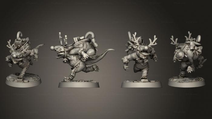 Figurines heroes, monsters and demons (kobold rogue xmas, STKM_6355) 3D models for cnc