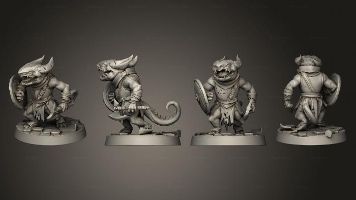 Figurines heroes, monsters and demons (kobold warrior, STKM_6360) 3D models for cnc