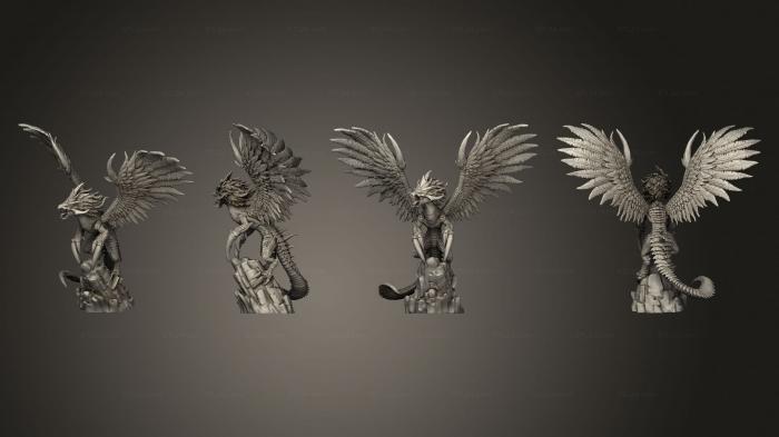 Figurines heroes, monsters and demons (Kukulkan Landed Huge, STKM_6378) 3D models for cnc