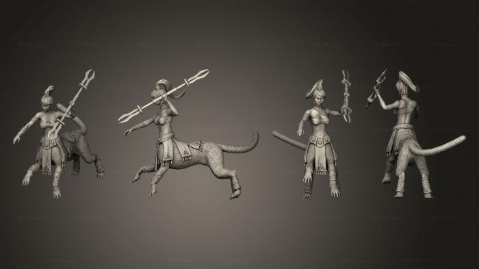 Figurines heroes, monsters and demons (Lamia Quadruped Attacking Large, STKM_6386) 3D models for cnc