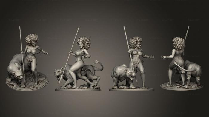 Figurines heroes, monsters and demons (Lioness, STKM_6433) 3D models for cnc