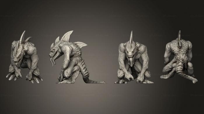 Figurines heroes, monsters and demons (Lizardfolk Claw Slayer, STKM_6436) 3D models for cnc