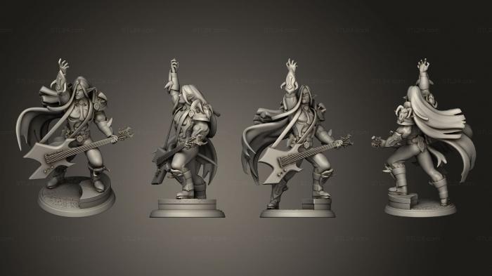 Статуэтки герои, монстры и демоны (Длинные Прямые Волосы Темного Бога Рока, STKM_6445) 3D модель для ЧПУ станка