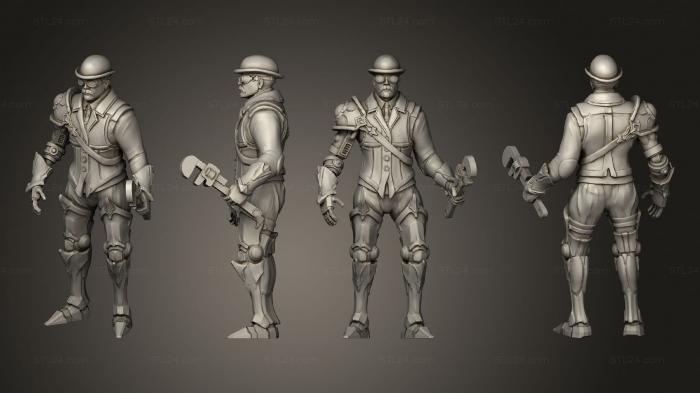 Figurines heroes, monsters and demons (Lord Hamilton Mechanic, STKM_6450) 3D models for cnc