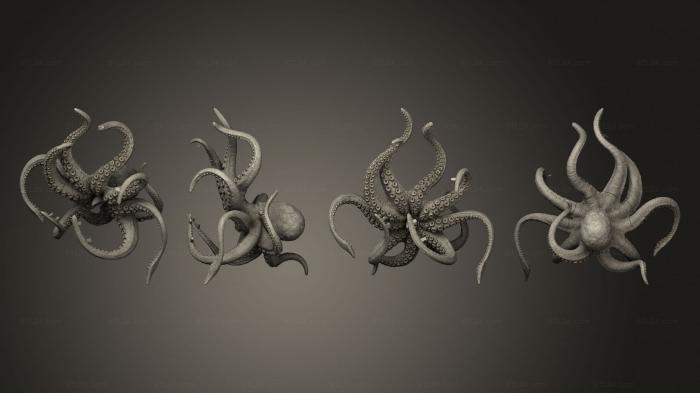 Figurines heroes, monsters and demons (Lord of the Kraken, STKM_6459) 3D models for cnc