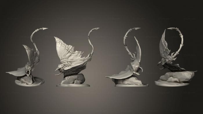 Figurines heroes, monsters and demons (Manta Ray Diving Large, STKM_6513) 3D models for cnc