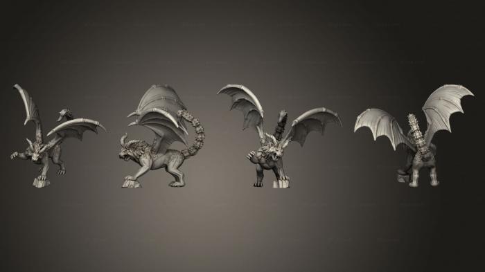 Статуэтки герои, монстры и демоны (Мантикора 01, STKM_6517) 3D модель для ЧПУ станка