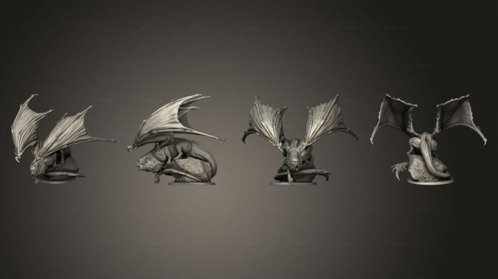 Статуэтки герои, монстры и демоны (Мантикора Приседает, STKM_6519) 3D модель для ЧПУ станка