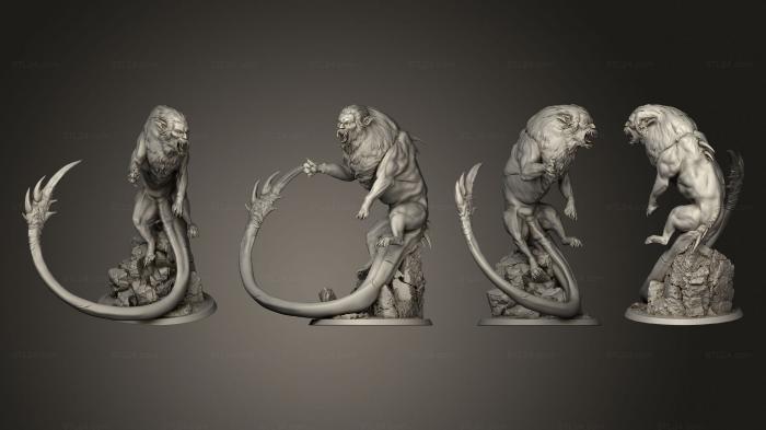 Figurines heroes, monsters and demons (Manticore Flight, STKM_6520) 3D models for cnc