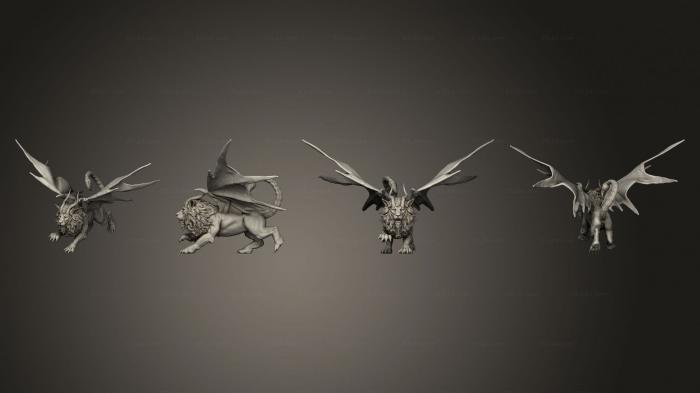 Figurines heroes, monsters and demons (Manticore Running Large, STKM_6522) 3D models for cnc