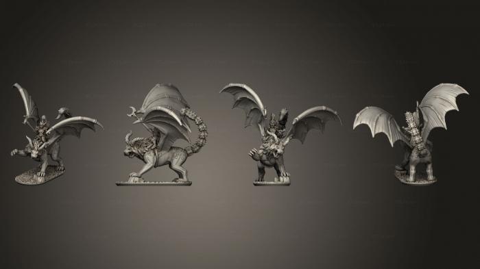 Статуэтки герои, монстры и демоны (Мантикора, STKM_6527) 3D модель для ЧПУ станка