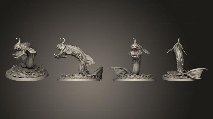 Статуэтки герои, монстры и демоны (Гигантская рыба-удильщик из мифов маори 02, STKM_6538) 3D модель для ЧПУ станка