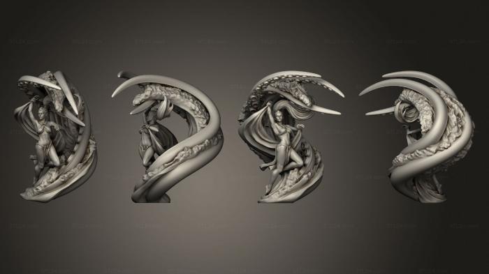 Figurines heroes, monsters and demons (Marid Magic Large v 3, STKM_6555) 3D models for cnc