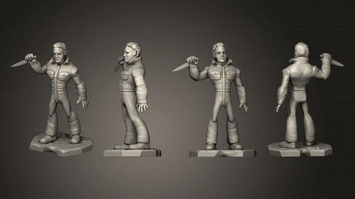 Статуэтки герои, монстры и демоны (Майкл Майерс, STKM_6617) 3D модель для ЧПУ станка