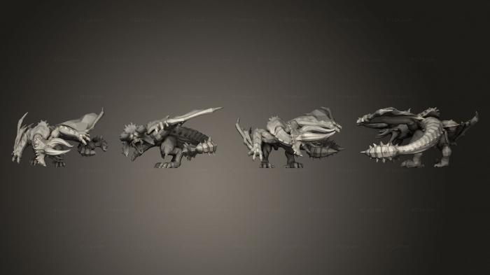 Figurines heroes, monsters and demons (Monster Hunter World Diablos Rotated, STKM_6657) 3D models for cnc