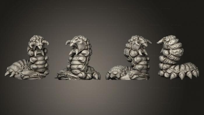 Figurines heroes, monsters and demons (Monsters of the Deep Cave Worm 1, STKM_6682) 3D models for cnc