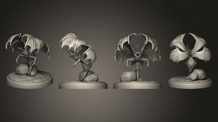 Figurines heroes, monsters and demons (Mosquito Bat Attacking, STKM_6711) 3D models for cnc