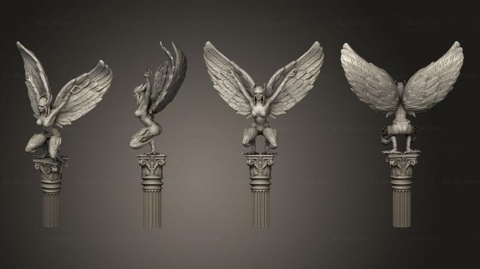 Figurines heroes, monsters and demons (Mountain Harpy Pillar 02, STKM_6726) 3D models for cnc