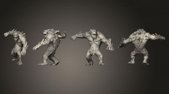 Figurines heroes, monsters and demons (Mountain Troll Punching Large, STKM_6733) 3D models for cnc