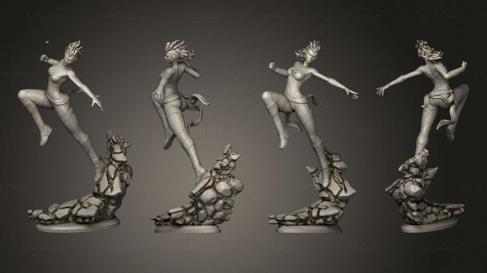 Статуэтки герои, монстры и демоны (Мисс Марвел 03, STKM_6742) 3D модель для ЧПУ станка