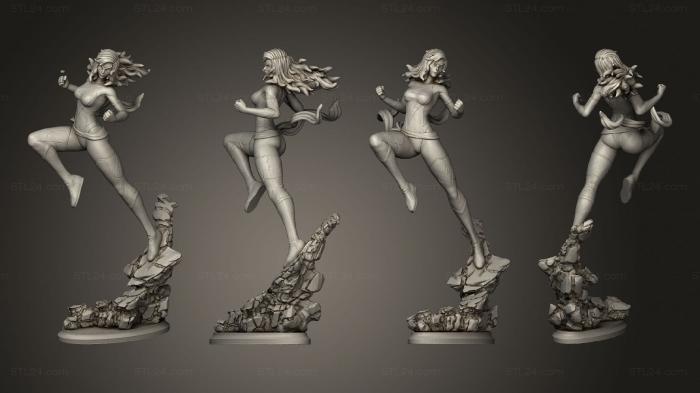 Статуэтки герои, монстры и демоны (Мисс Марвел 05, STKM_6744) 3D модель для ЧПУ станка